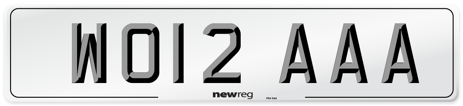 WO12 AAA Number Plate from New Reg